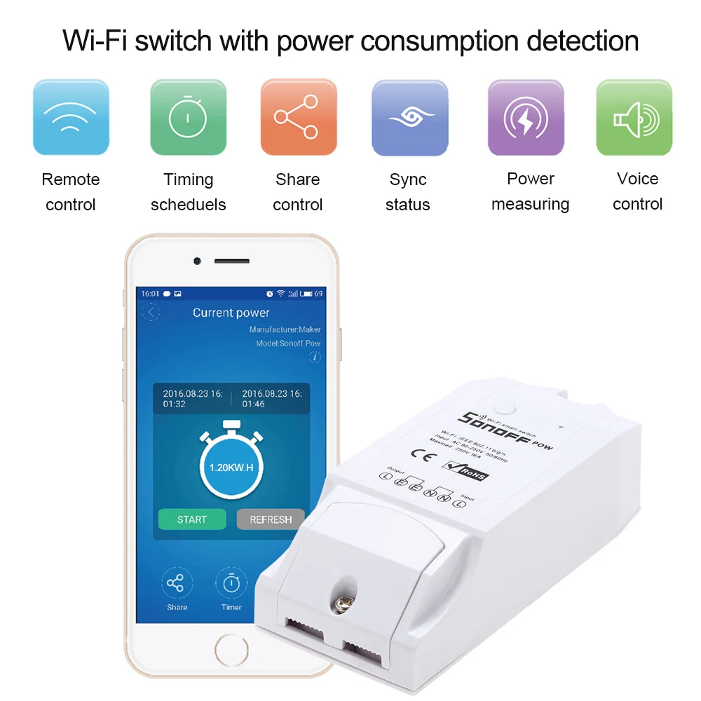 Interruttore WiFi Smart SH101 - 16A 3500W, Compatibile Con Alexa E Google Home - Foto 5