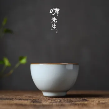 

Jingdezhen Ceramic Ru Kiln Opening Glaze Opening Single Cup Kungfu Teaware Tea Cup Master Cup Taste Cup