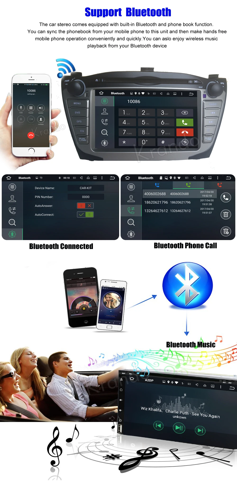 Perfect Krando 7" Android 9.0 car navigation multimedia system for Hyundai IX35 TUSCON 2009-2014 audio radio gps dvd player WIFI 3G DAB+ 3