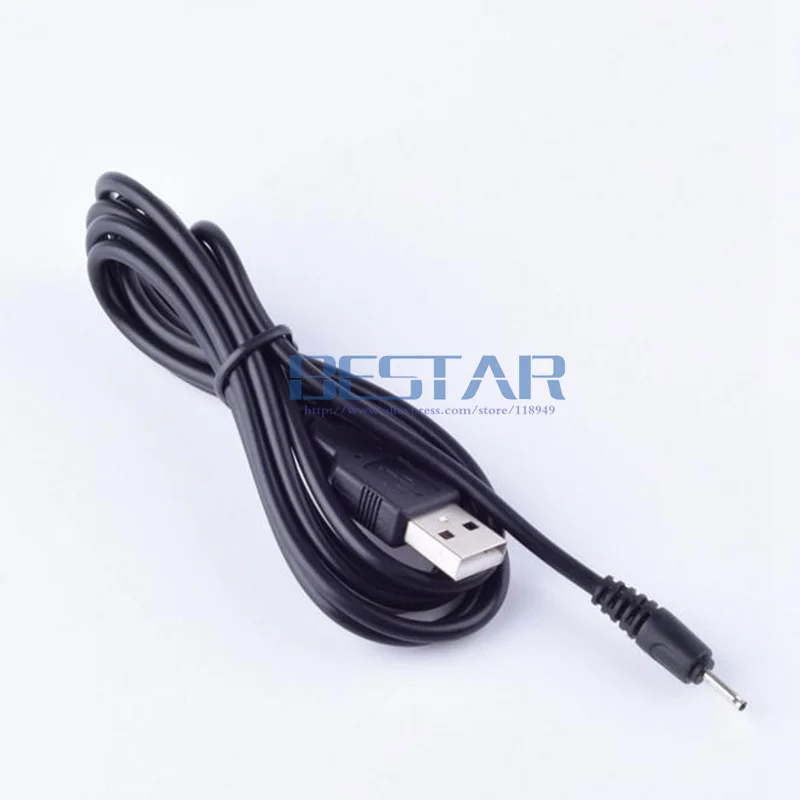 Black DC power plug USB A to DC 2.0 mm x 0.6 mm 5 Volt 2.0x0.6mm Barrel Jack charging Power Cable charge adapter cables 1m 2A