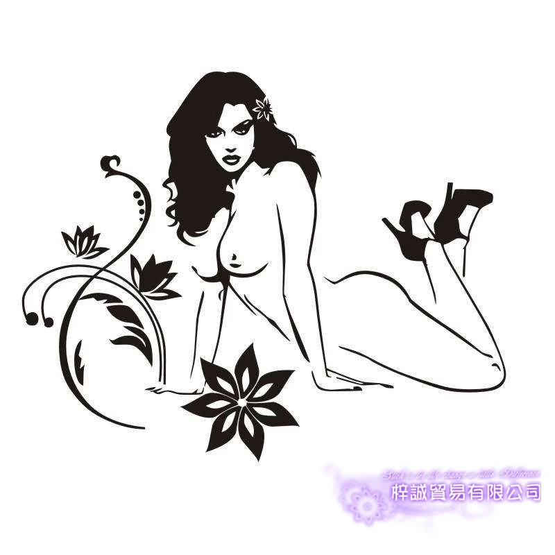 DCTAL Sexy Girl Decal Beauty Body Naked Sticker Wall Bathroom Woman Girl Wall KTV Pub Bar Shop Sticker