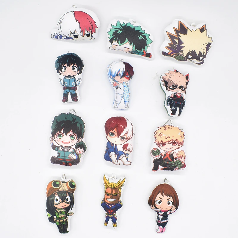 10 см мультяшная плюшевая игрушка My Hero academic брелок шото Тодороки Midoriya Izuku Bakugou Katsuki