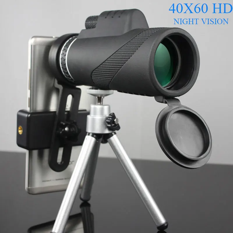 أحادي 40x60 HD قوية مناظير عالية الجودة التكبير كبيرة يده تلسكوب للرؤية الليلية العسكرية المهنية الصيد A