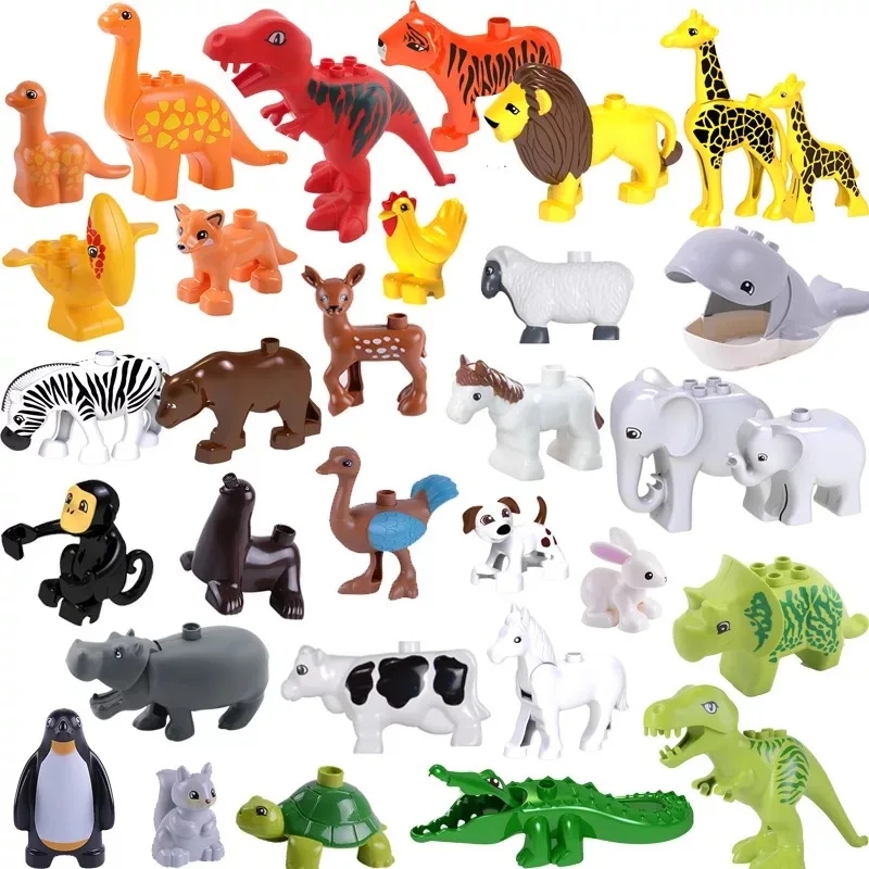 

Animal In Blocks Animal Series Model Figures Big Building Block Elephant Educational Toys for children Gift