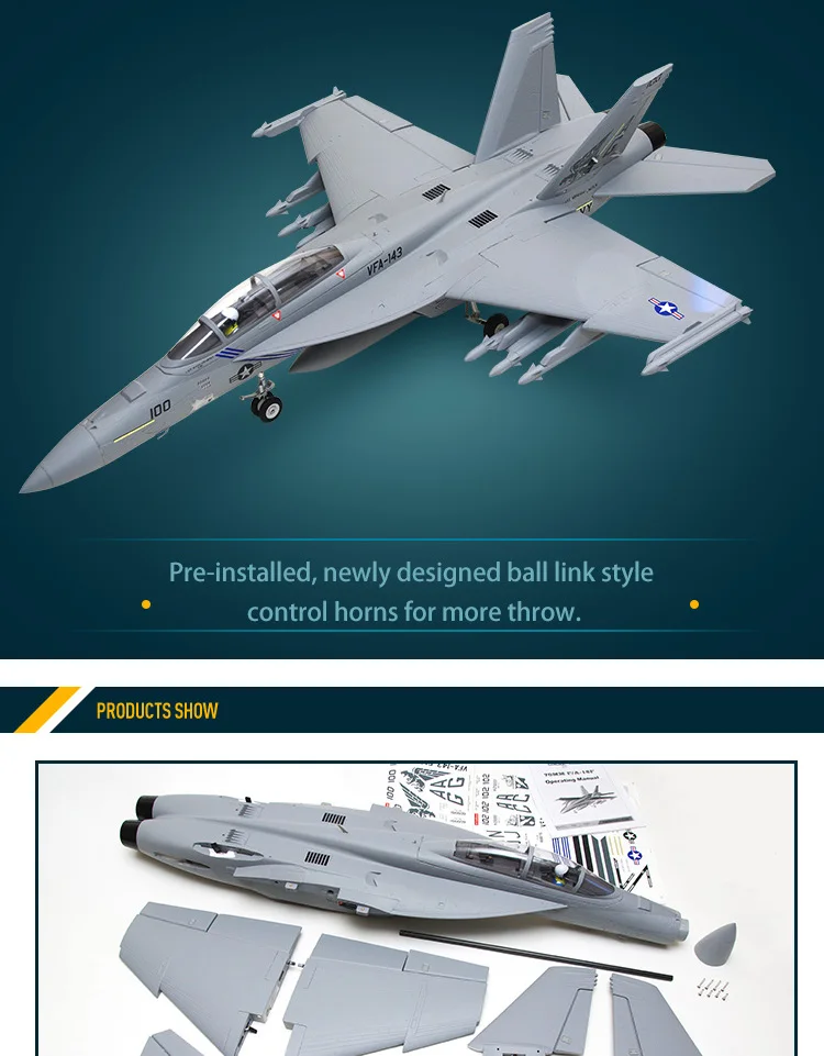 Радиоуправляемый самолет FMS F/A-18F F18 Super Hornet 70 мм воздуховод вентилятор EDF большой масштаб модели самолета, F18, F-18, F 18, PNP и комплект