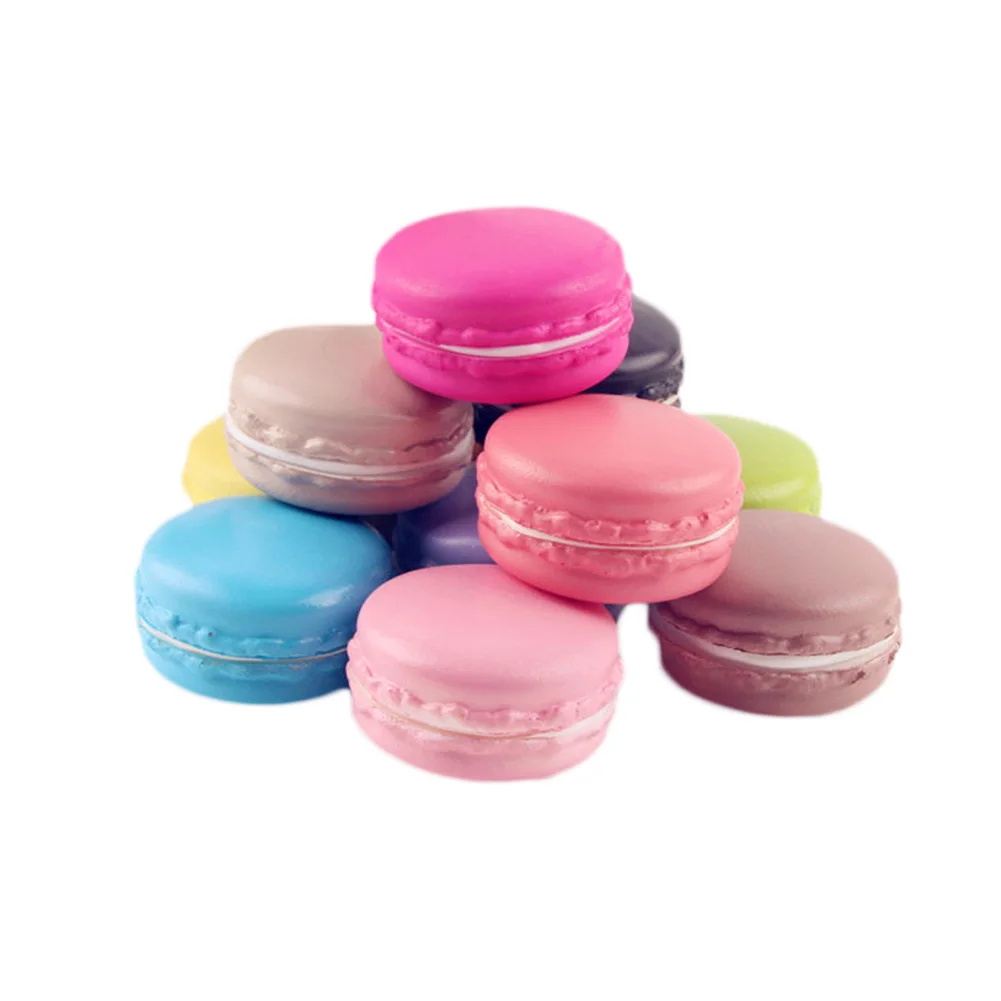 

1PC Random Color Kawaii Soft Dessert Macaron Cute Toys Pretend Kitchen Toys Artificial Macaroons Toys