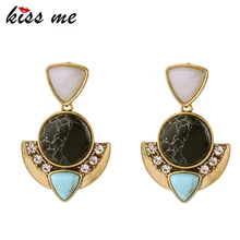 KISS ME Unique New Statement Earrings New Design Brand Women Jewelry Geometric Stud Earrings