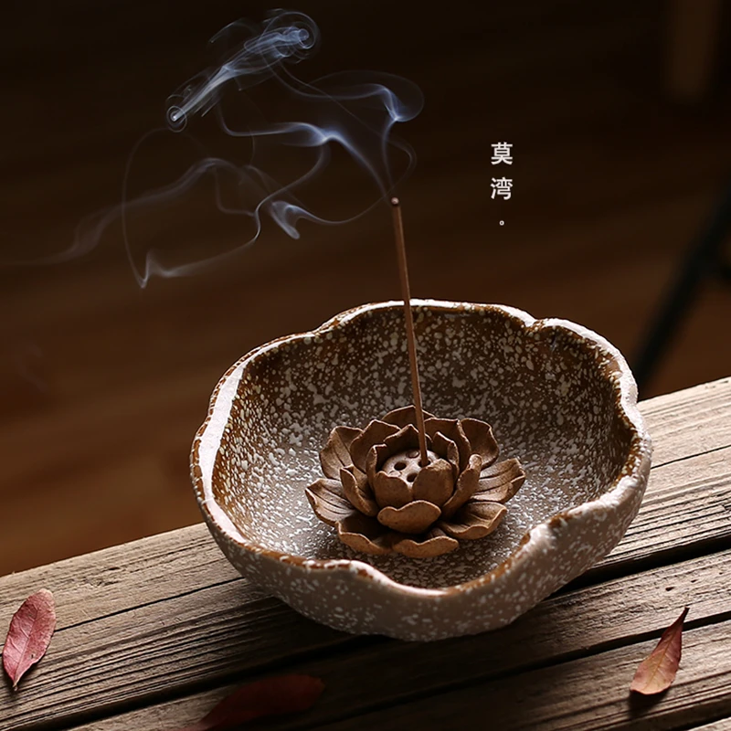 PINNY керамика лотоса Китайский ладан держатель Jindezhen Керамика ручной работы буддийская курильница для сандалового дерева Ароматерапия