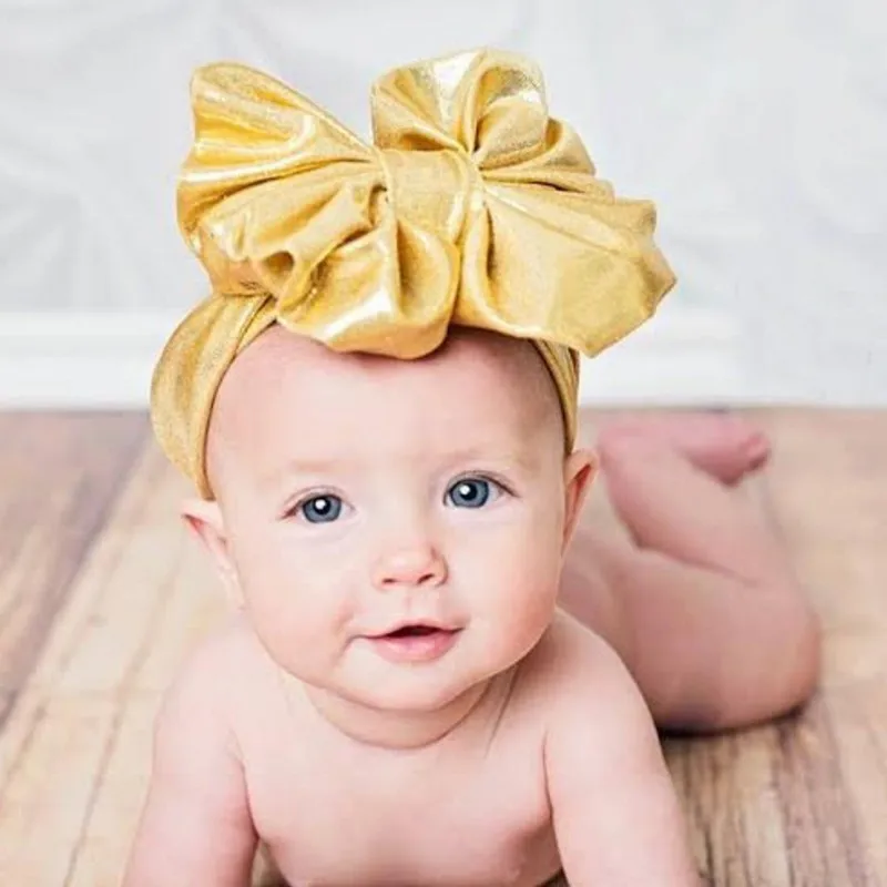 

New 2016 Fashion Girls Metallic Color Baby Lovely Knot Headband Baby Bow Head Wrap Fashion Hair Accessories