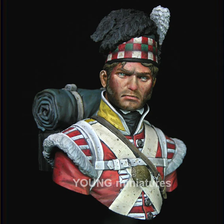 

DIY 1/10 BUST Resin Figure Model Kit Model 92nd Gordon Highland Infantry Regiment of Waterloo X124