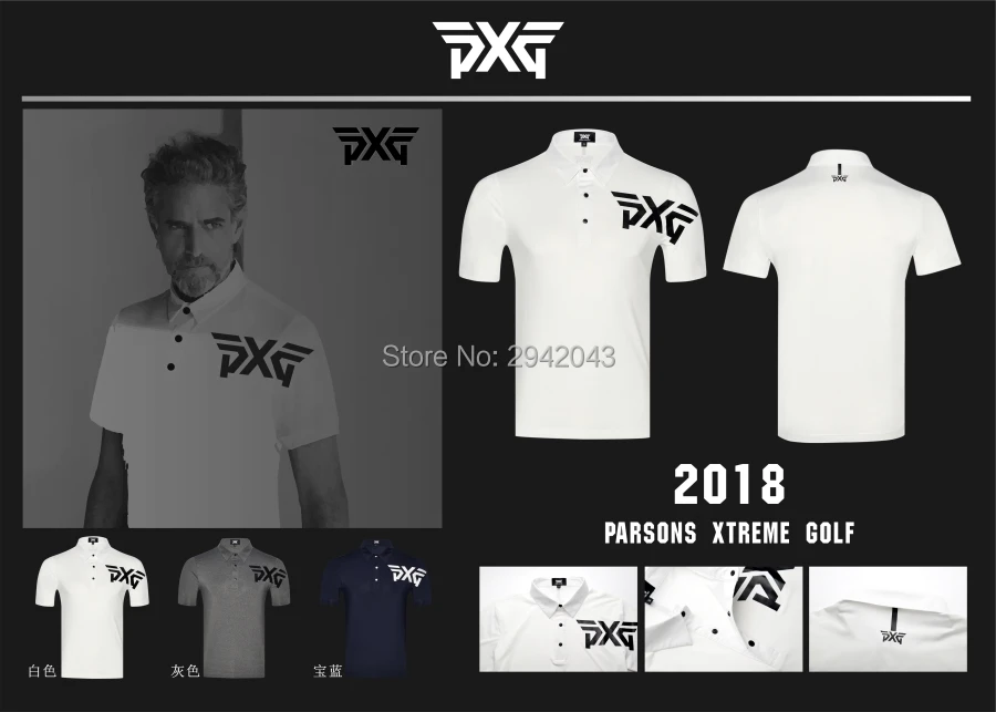 

2018Golf clothes PXG T-shirt Short sleeve mens Sportswear Short sleeve 3 colors S-XXL in choice Leisure Golf shirt free shipping
