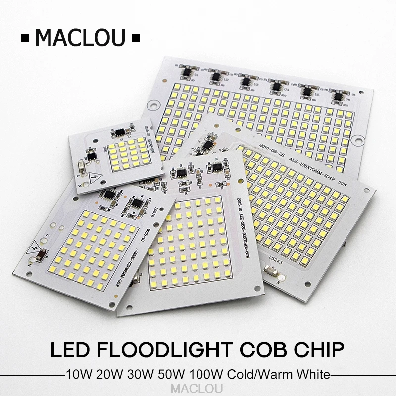 Высокая Мощность светодиодный лампы Чип Smd2835 смарт ic бисер осколки 220 240 V 100 W 50 30 20