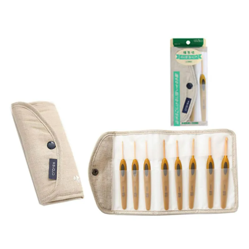 

8pcs/set Japanese Clover Crochet Hook Soft Touch Knitting Needles Set Original authentic Imported from Japan With Gift bag
