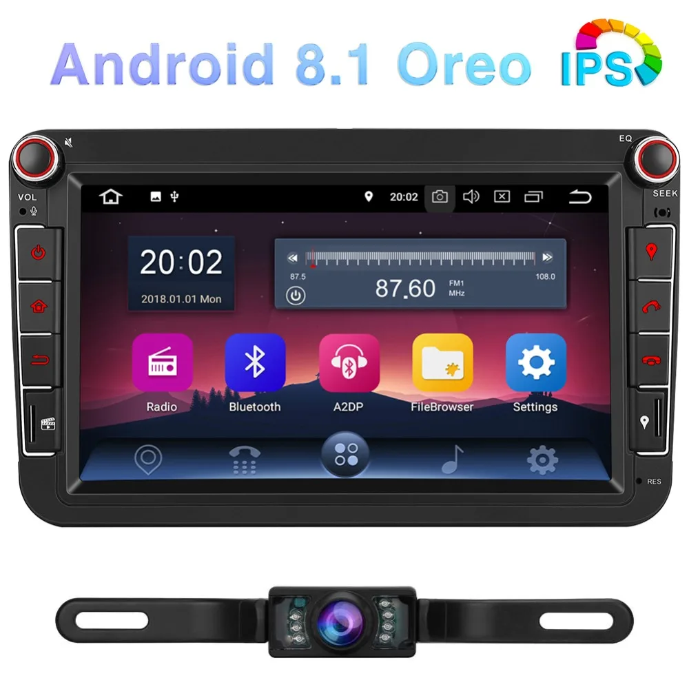 Flash Deal Pumpkin Car Multimedia Player 2 din 8" IPS Car Radio GPS Android 8.1 Car Stereo No DVD Player For VW/Skoda/Golf/Volkswagen 0