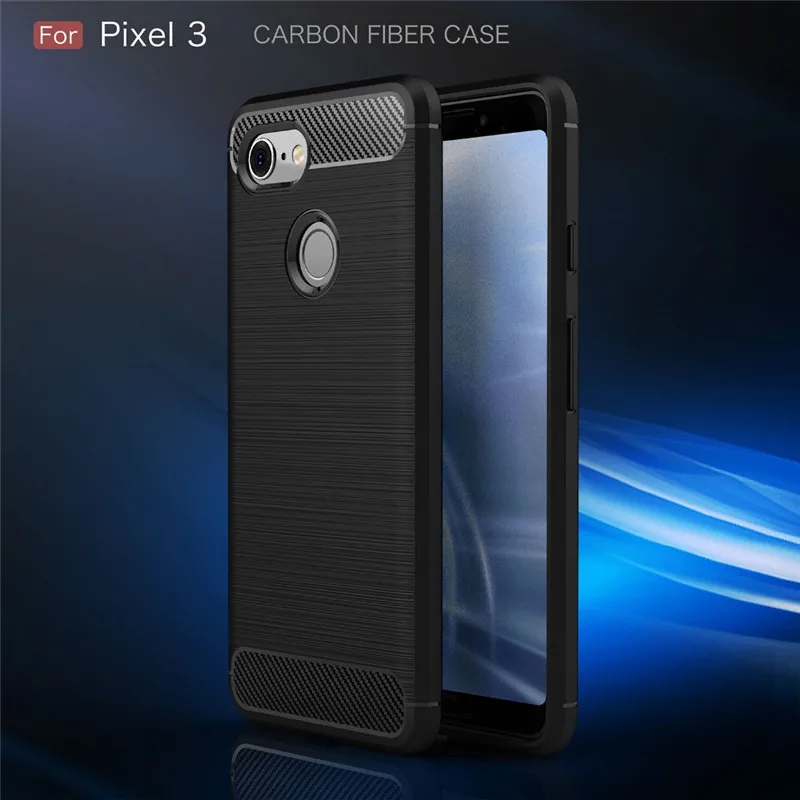 

For Google Pixel 3 Case Carbon Fiber Luxury Soft TPU ShockProof Silicone Full Protector For Google Pixel3 Back Cover Coque funda