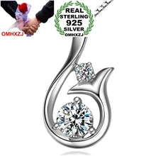 OMHXZJ Wholesale star jewelry mermaid woman girl Top AAA zircon drill 925 sterling silver NO Chain Necklace pendant Charms PE27