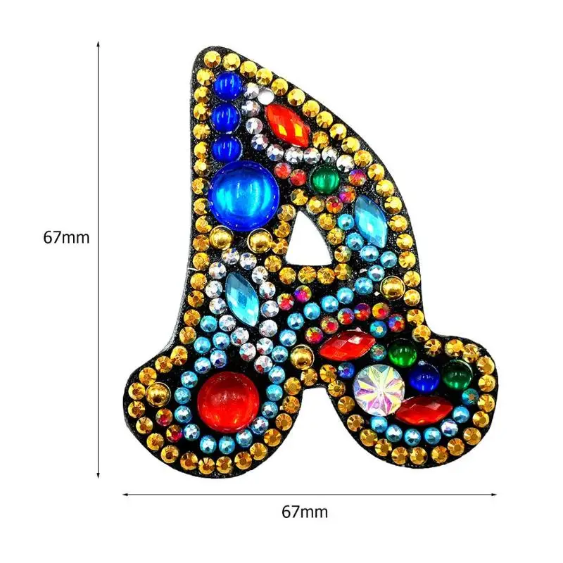 DIY 26 Английский брелок на ключи в форме буквы алмазная живопись буквы набор для начинающих Алмазная вышивка крестиком женская сумка для девочек брелок-подвеска подарки - Цвет: A