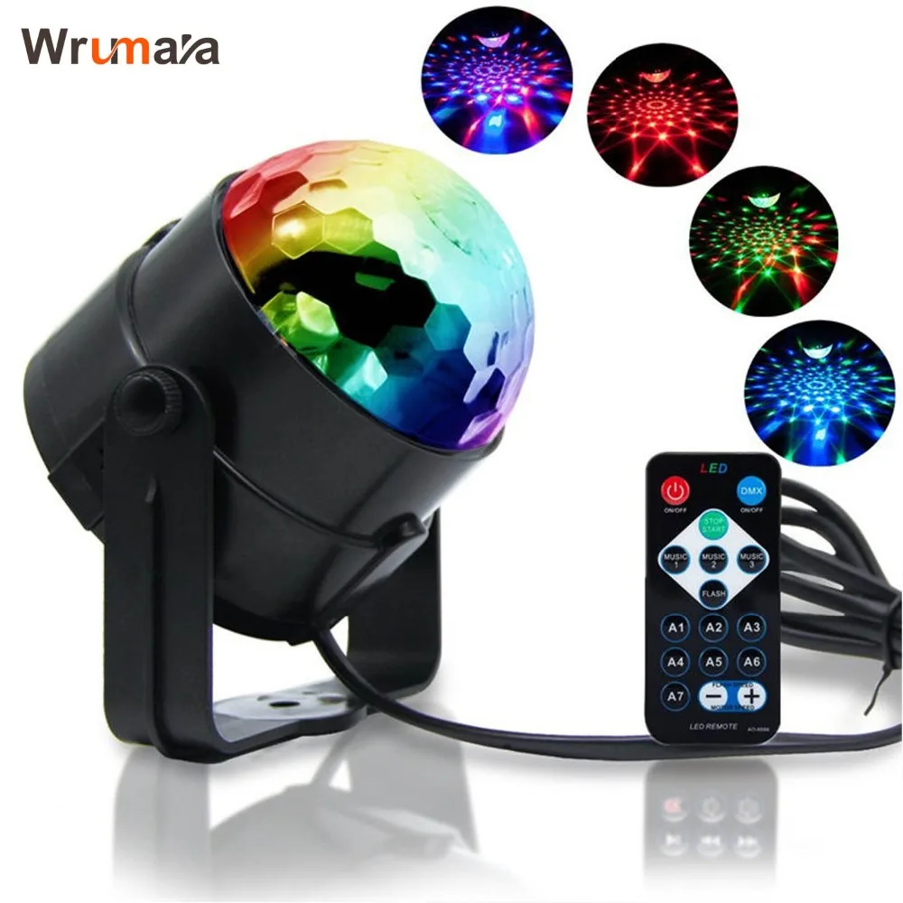 Wrumava RGB Stage Lighting Effect Crystal Magic Ball Bulb LED Stage Light Disco Club DJ Party Laser Light Sound Control DMX Show Wrumava RGB Stage Lighting Effect Crystal Magic Ball Bulb LED Stage Light Disco Club DJ Party Laser Light Sound Control DMX Show