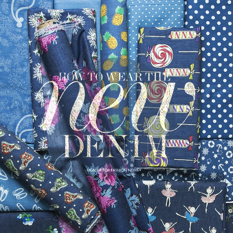 Sewing DIY hand home textiles, clothing, fabrics, jeans, denim, printed