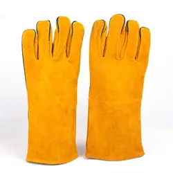 Новый Сварка перчатки коровьей Электрический Кожа сварочные защитные перчатки огонь, высокая Температура защиты безопасности на рабочем