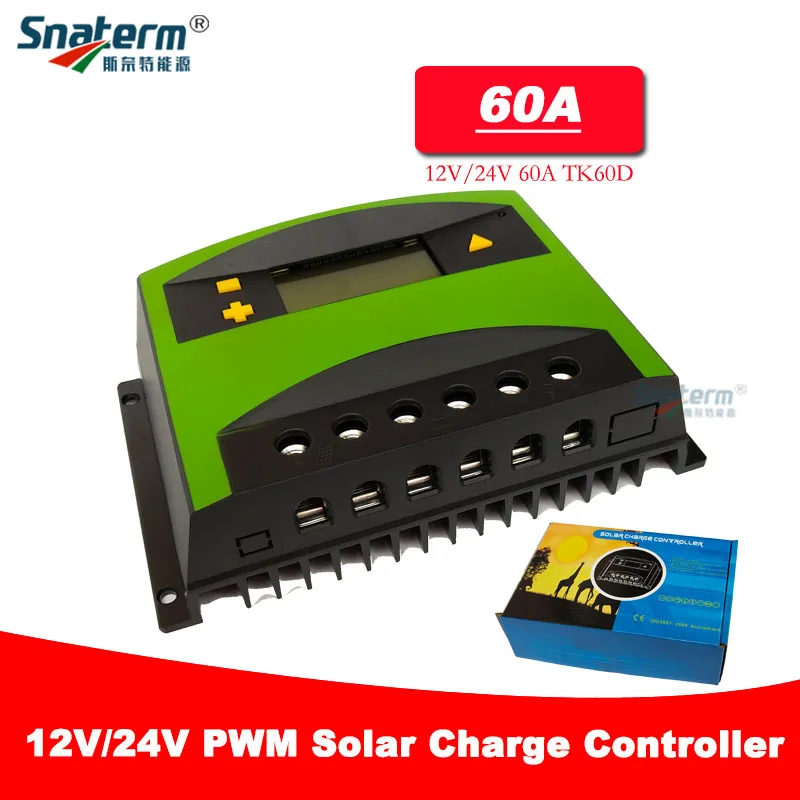 

60A PWM Solar Charge controller 12V/24V Auto LCD Display Max.PV Input Power 780W(12V), 1560W(24V) 50A 12V 24V PV Solar regulator