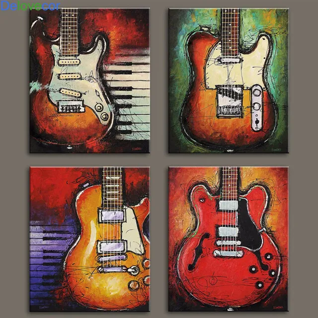 4 Pieces Still Life Pictures Print On Canvas Abstract Guitar Wall For Living Room 4 Pieces Still Life Pictures Print On Canvas Abstract Guitar Wall For Living Room