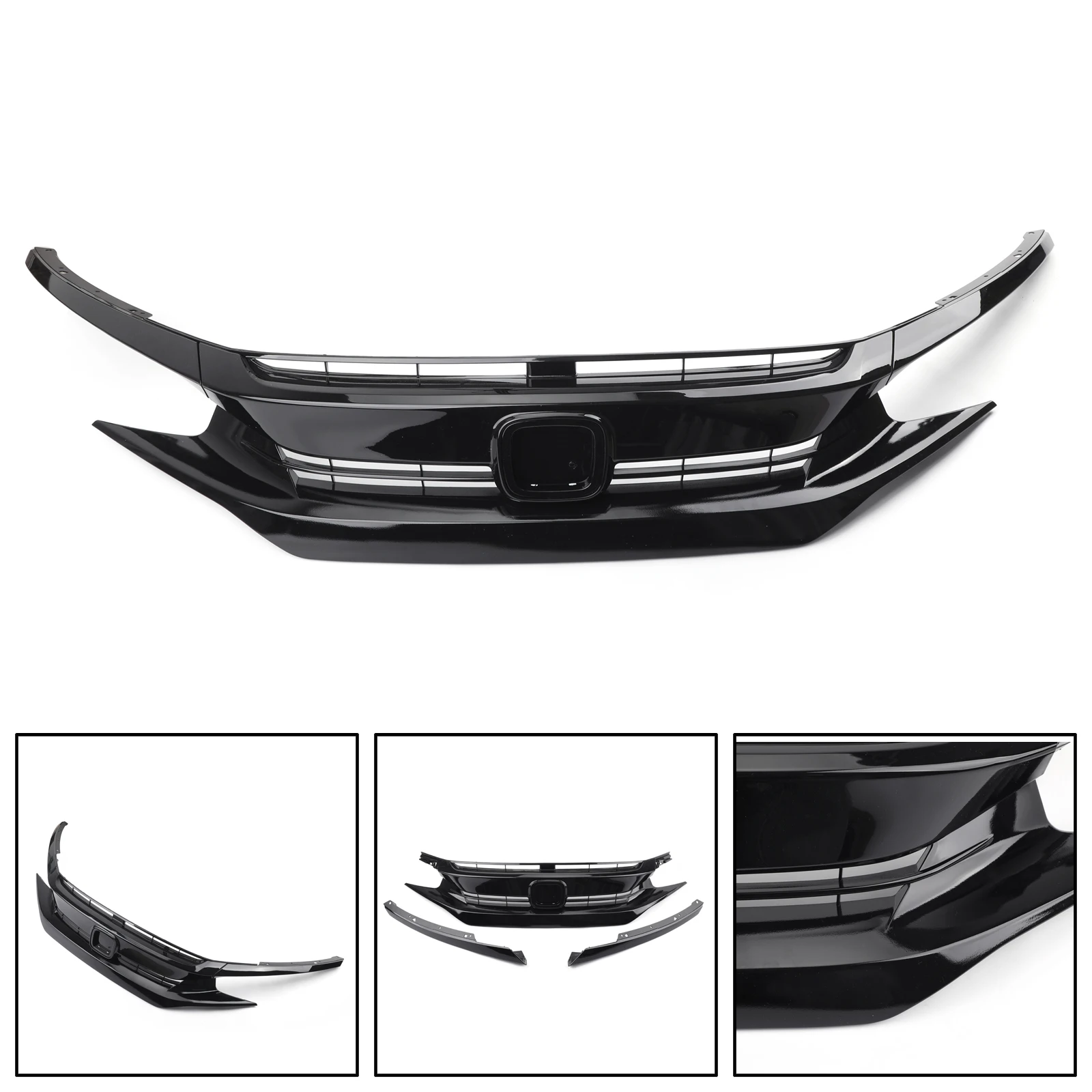 Areyourshop Передняя вытяжка гриль решетка век для Honda Для Civic Coupe 2016 2018 седан передняя