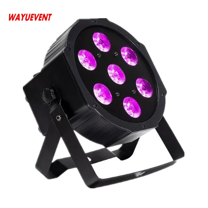 

4pcs DJ Flat SlimPar Quad 7 RGBW Color Mixing LED 7x12W DMX Light Uplighting Fast Shipping For DJ Disco Party Lighting