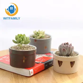 

Home Decorative Cactus Planters Set of 6 Japanese Transmutation Glazed Ceramic Flowerpots Succulent Plant Pots