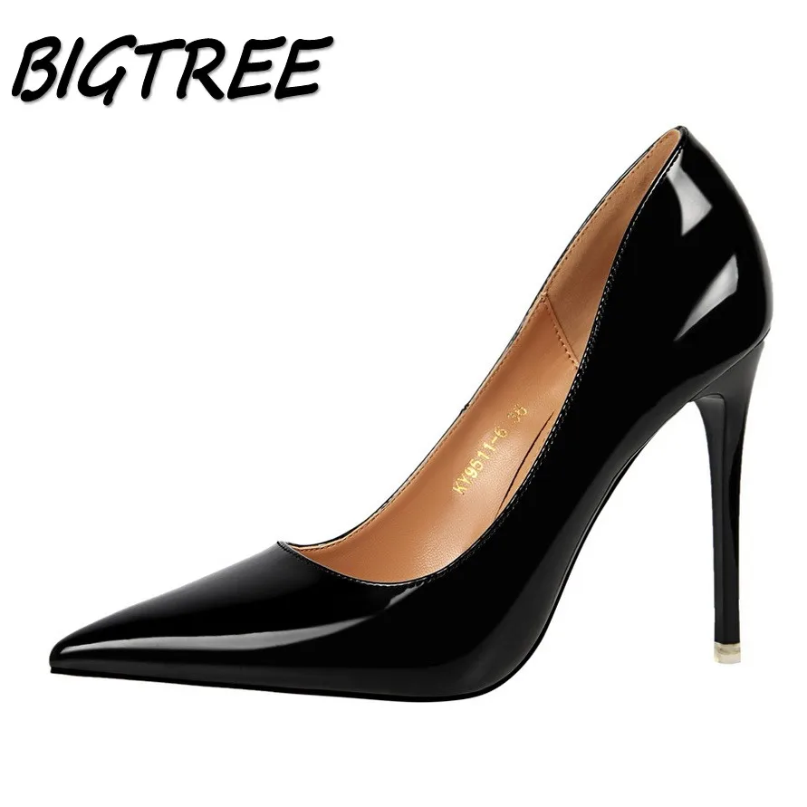 

BIGTREE Women Thin Heels High heels Shoes Woman Pumps Ladies Fashion Wedding Party Dress Concise Shallow OL Single Stilettos