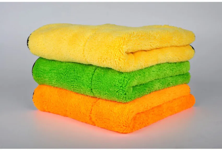 5Pcs 45cmx38cm High Quality Plush Microfiber Car Cleaning Cloth Car Care Microfibre Wax Polishing Detailing Towel