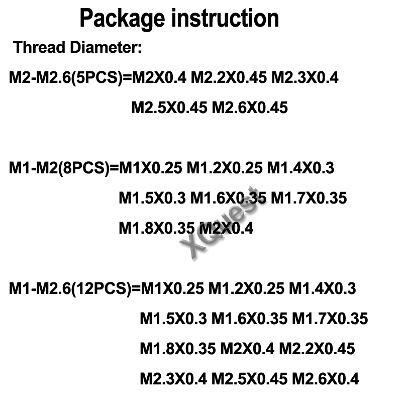 Xquest HSS мини Круглый Die M1 M1.2 M1.4 M1.5 M1.6 M1.7 круглый умирает Threading M1.8 M2 M2.2 M2.3 M2.5 M2.6 завинчивания режущего инструмента