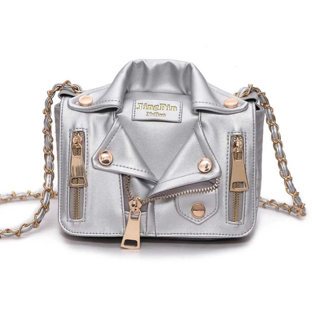 

European Brand Rivet Motorcycle Bags Shoulder Chain Crossbody Jacket Bag Women Clothing Messenger Women PU Leather Handbags