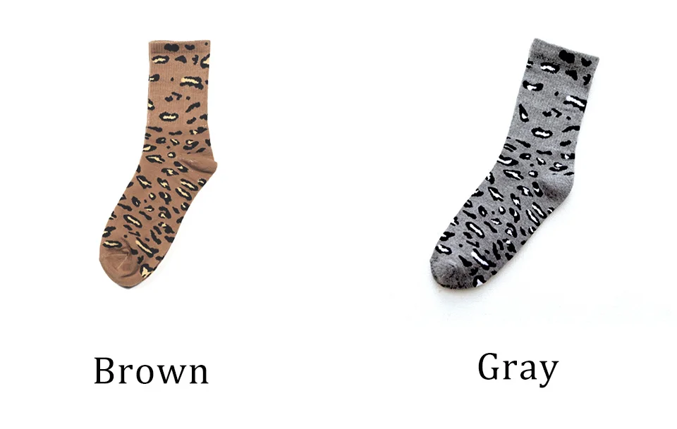 Winter And Autumn Fashion Leopard Ladies Socks Novelty Funny Sock Harajuku Trend Warm Cotton Casual Soft Spot Leopard cottons (6)