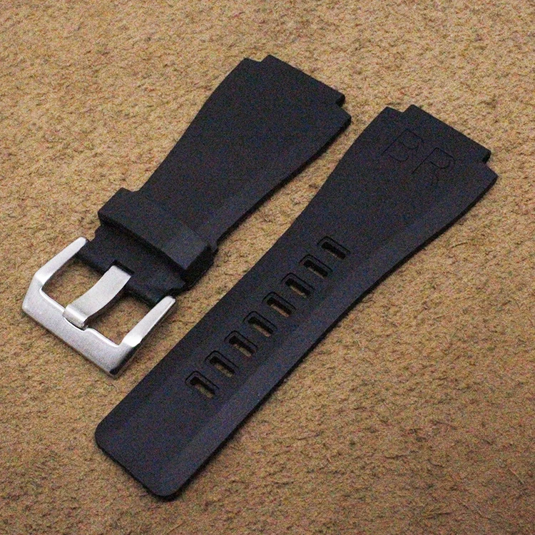 

Promotion 1 PCS 34MM High Quality Man Watch Band Rubber Strap for Roll and Ross BR01-46MM Aviation Strap Collection lug 25mm