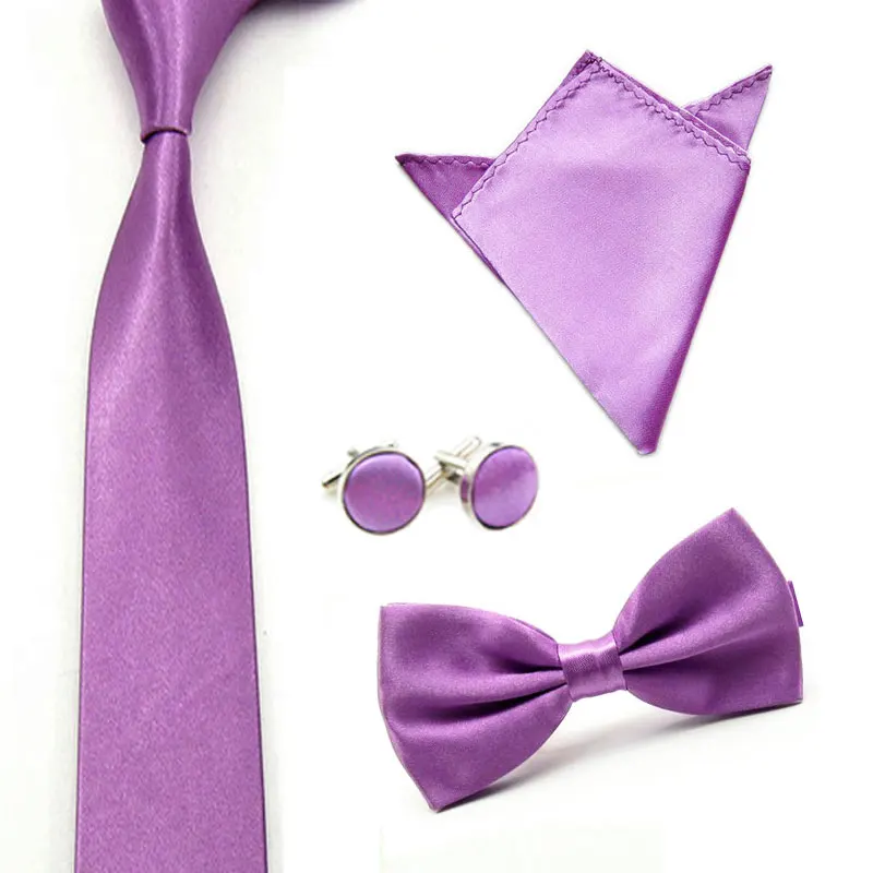 Для мужчин сплошной цвет атлас галстук бабочка галстук платок карман квадратная манжета Ссылка комплект BWSET0024
