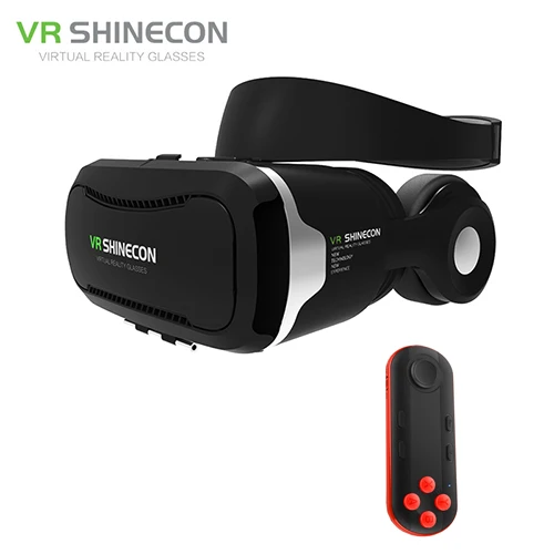 VR Shinecon 4,0 стерео Виртуальная реальность смартфон 3D очки гарнитура Google+ наушники/кнопка управления для 3,5-5,5 'мобильный телефон - Цвет: Mocute 051 Gamepad