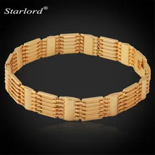 Новая мода Золотой цвет браслет и браслет Винтажные Ювелирные украшения для мужчин Модный женский браслет золото H5210
