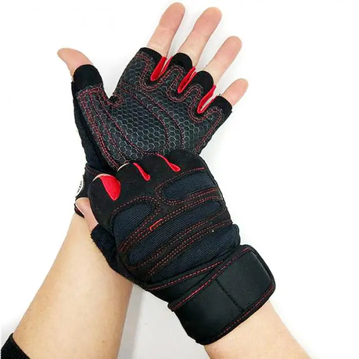 Новые мужские и женские перчатки для спортзала с поддержкой запястья для тренировки фитнеса тяжелой атлетики BN99