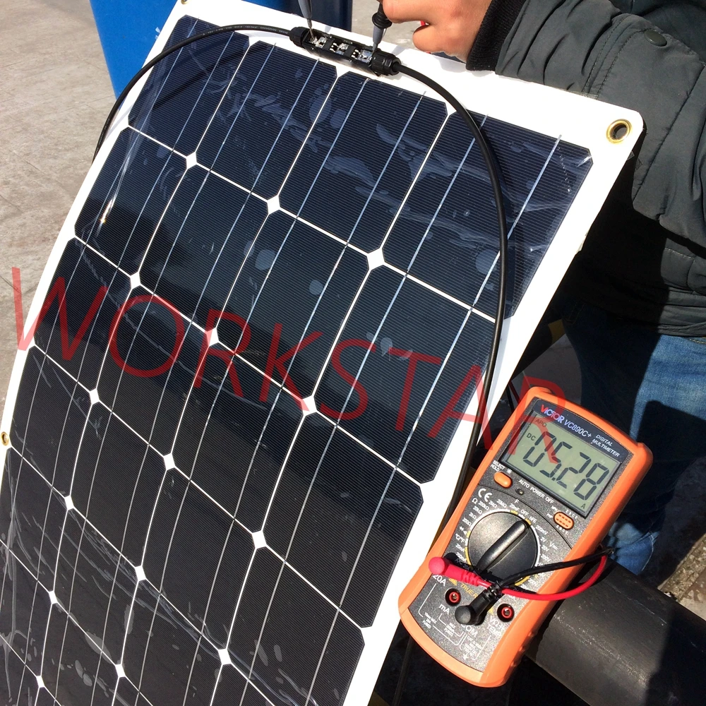 

20V 100W Flexible Solar Panel Module 36pcs Mono Solar Cell for RV Marine Boat 12V Battery Solar Charger 1200*540*3