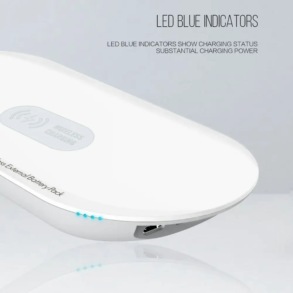 LDNIO компактное Беспроводное зарядное устройство power Bank светодиодный 5000 мАч