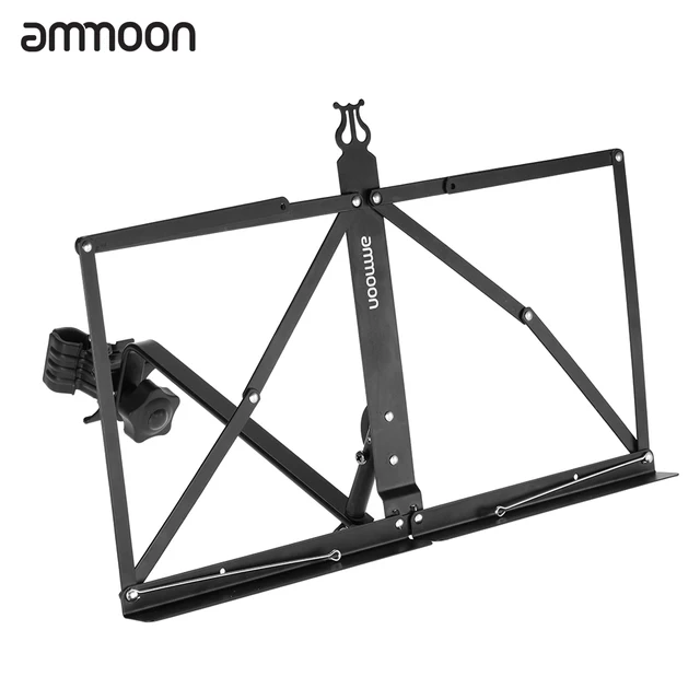 ammoon portable music stand adjustable angle folding clip on music portable sheet music stand