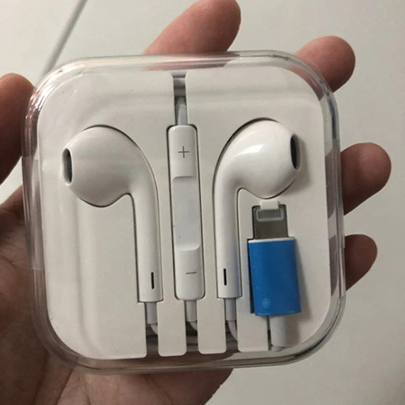 

for iPhone X Wired Earphone for lightning Plug Ear pods for iPhone 7 8 Plus XS Max XR X 10 Bluetooth Earphones Mic Stereo Earbud