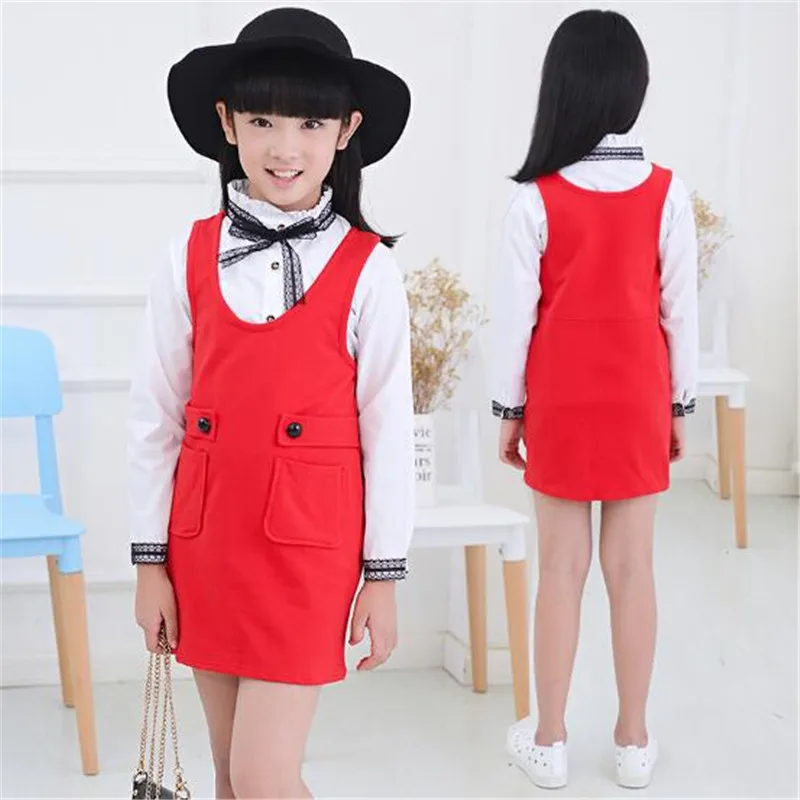 

New Designer Red Brand Kids Girl's 2pcs set Dress Girls Children Clothing Baby Dress Princess Dress summer child dress