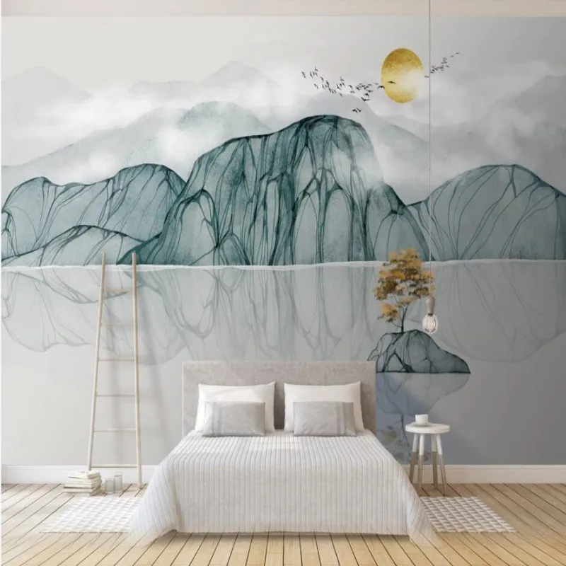 

New modern art ink landscape landscape background wall painting decorative painting