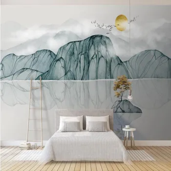 

New modern art ink landscape landscape background wall painting decorative painting