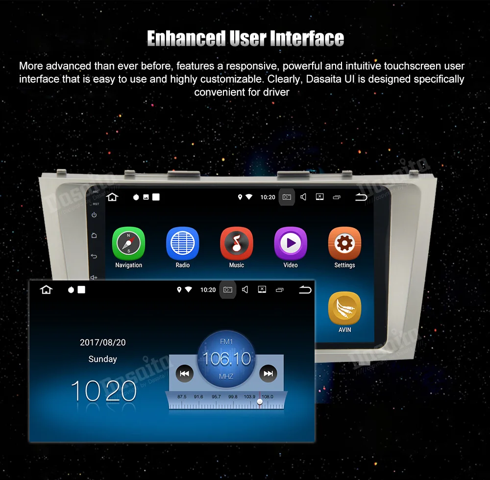 Excellent Dasaita 9" Android 8.1 Car GPS Player Navi for Toyota Camry 40 2007-2011 with 2G+16G Quad Core Car Stereo Multimedia No DVD 5 Excellent Dasaita 9" Android 8.1 Car GPS Player Navi for Toyota Camry 40 2007-2011 with 2G+16G Quad Core Car Stereo Multimedia No DVD 5