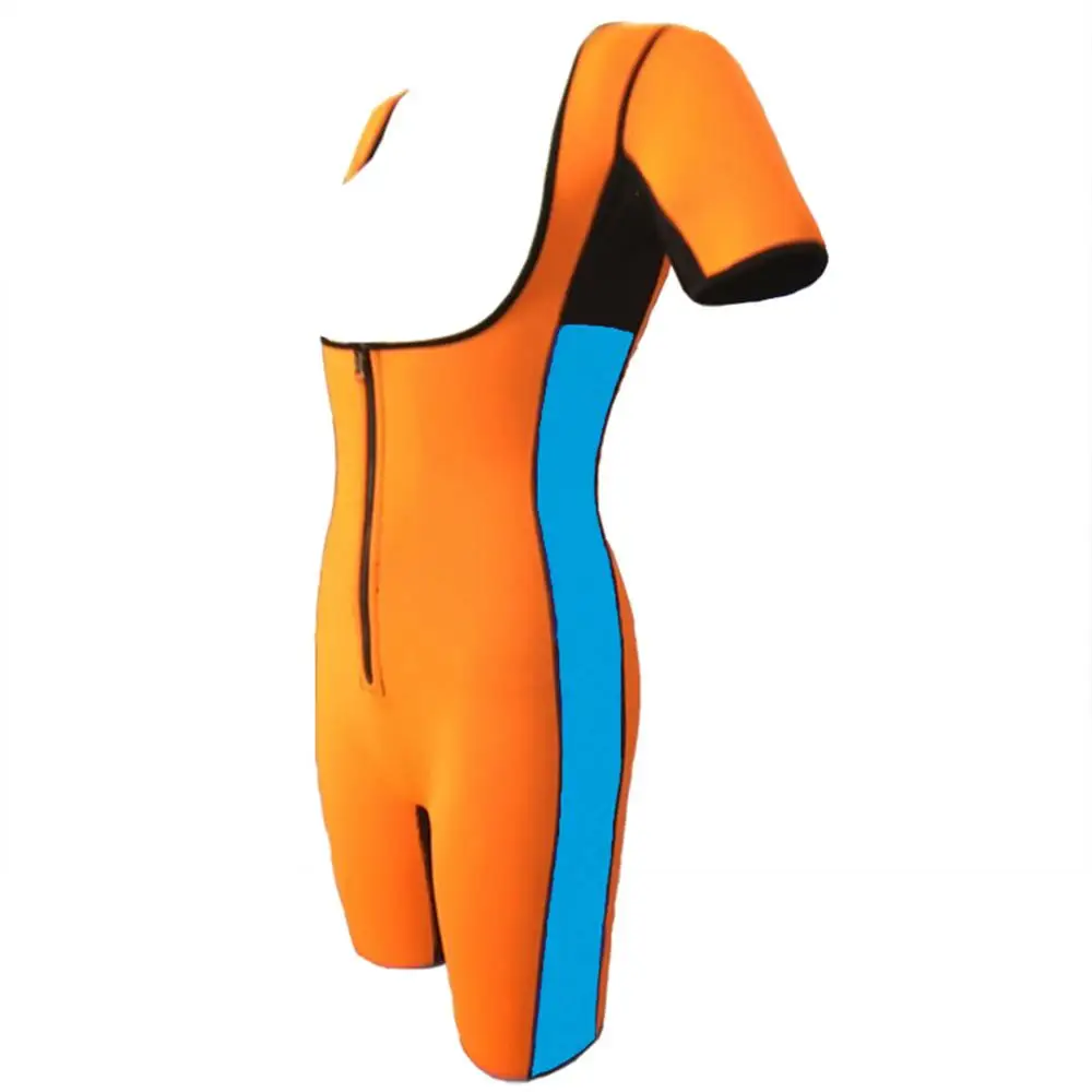 S-6XL размера плюс, сексуальный цельный корсет для тела, утягивающий корсет, корректирующий пот, для фитнеса, Термокостюмы E94B - Цвет: Оранжевый