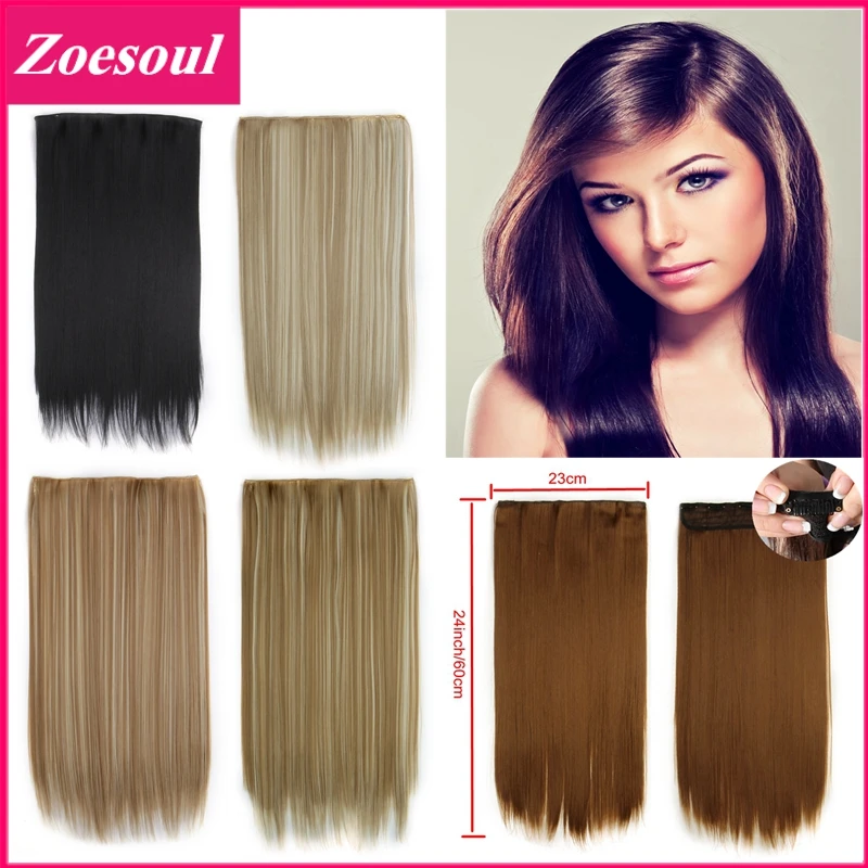 Extensiones De Pelo Natural Clip In Hair Extensions 24inch 60cm 120g One Piece Full Head Clip On Hair Extensions 666 Pelo