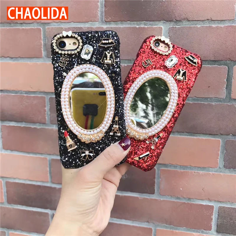 CHAOLIDA роскошные женские зеркальные телефонные чехлы для Iphone 6 6s 6plus 7 7 plus 8 8 plus красные блестящие чехлы для телефонов Аксессуары